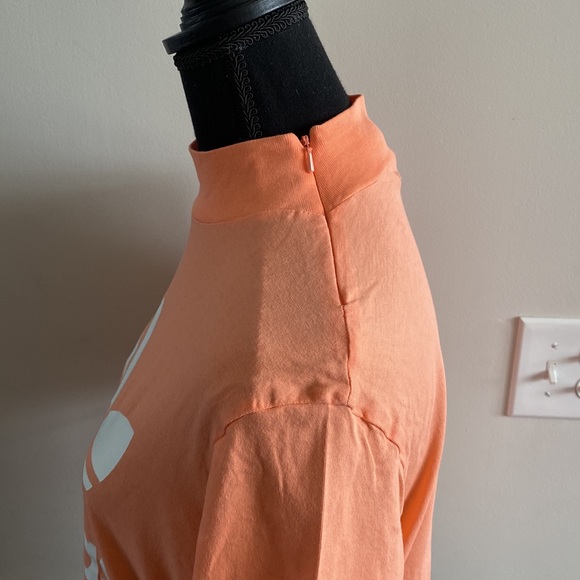 Pharrell Williams Adidas Collab Medium Coral Color Shortsleeve Mock Neck Shirt - Picture 3 of 10